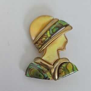 Vintage Lady Brooch Pin